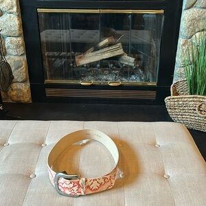 NWT Garuglieri Red Creme Chunky Leather Belt Made in Italy Size Large